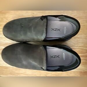 Barely worn grey suede slip-on